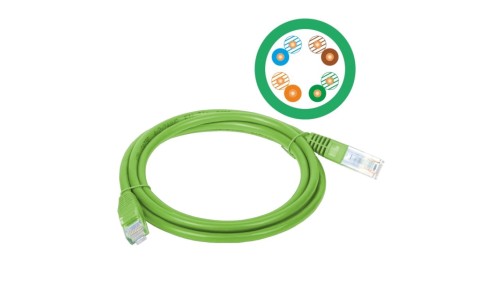 ALANTEC Patch-cord U/UTP kat.5e PVC 0.25m zielony