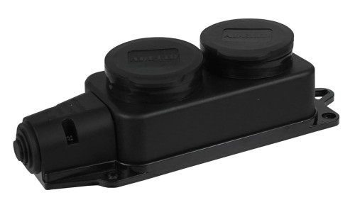 Listwa /rozgałęźnik/ do przedłużacza 2-gniazda z/u gumowe IP44 AEI602232-L