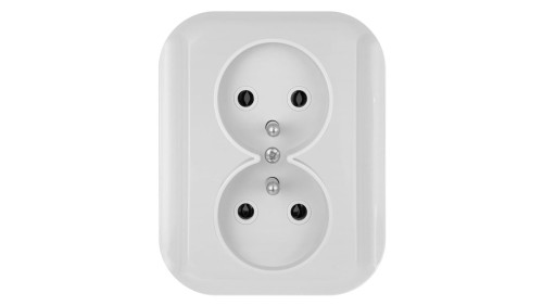 TOPAZ Gniazdo podwójne p/t 2x2p+Z 16A, 250V białe 00060278