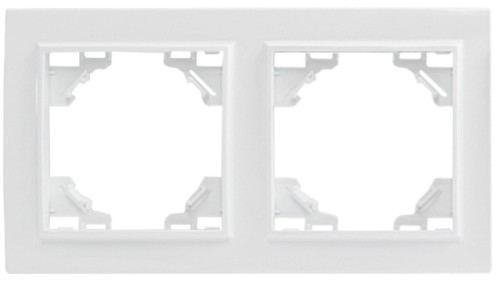 QUADRA Ramka podwójna biała