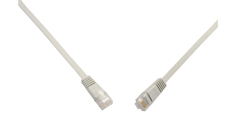 Patchcord płaski CAT6 UTP LSOH 10m szary non-snag-proof C6-111GY-10MB