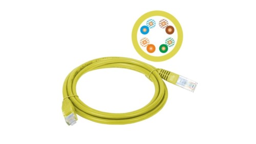 Patchcord UTP A-LAN KKU5ZOL5 (RJ45 - RJ45 5m UTP kat. 5e kolor żółty)