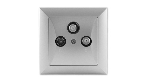 OPAL Gniazdo antenowe RTV-SAT-SAT srebrne GAPS/2 Op SR