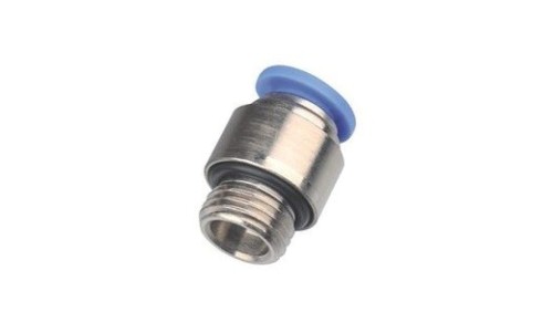 Złączka pneumatyczna wtykowa prosta okrągła do węża fi 10 mm, G 1/8 GZ, mosiądz niklowany