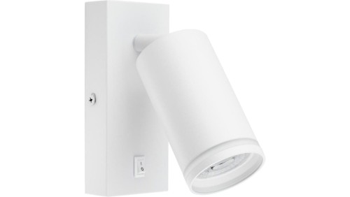 Lampa ścienna Kinkiet GU10 RING z włącznikiem biały