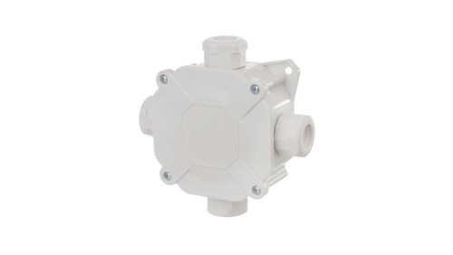Puszka natynkowa hermetyczna 75x75x33mm (4xPG16) z zaciskami 5x4mm2 IP67 szara 0298-00