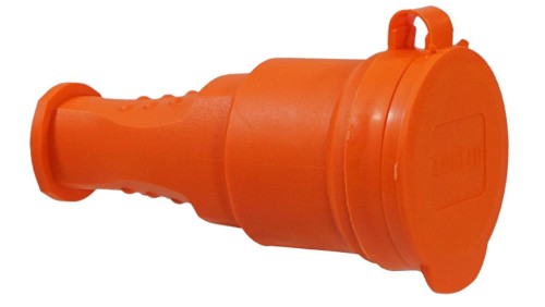Gniazdo przenośne gumowe 16A 230V IP44 pomarańczowe AEI602279-O