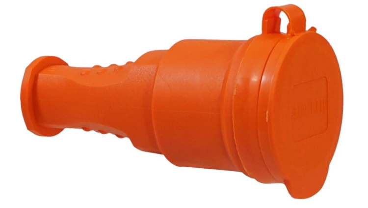 Gniazdo przenośne gumowe 16A 230V IP44 pomarańczowe AEI602279-O