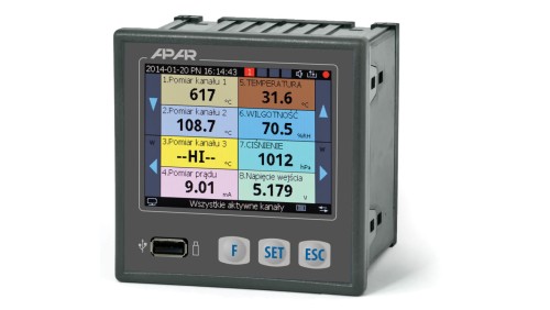 Wielokanałowy rejestrator danych AR207/16A/S2/P/P/P/P/IP30