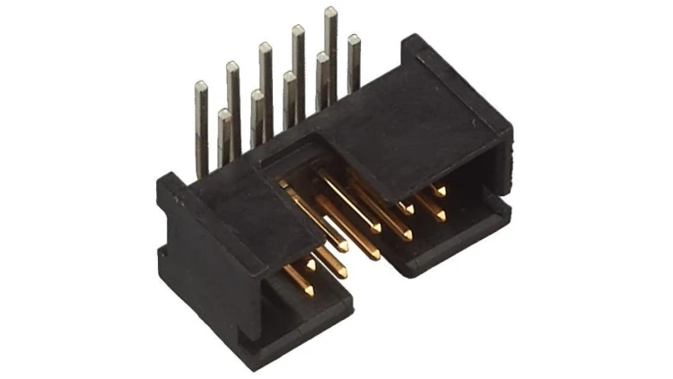 Gniazdo IDC męskie 10-PIN kątowe 90 THT złocony 2,54mm 5103310-1