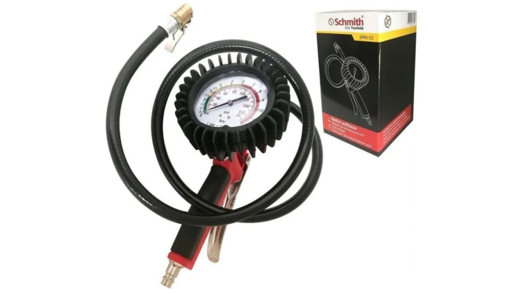 Pistolet do pompowania kół manometr 1m Schmith