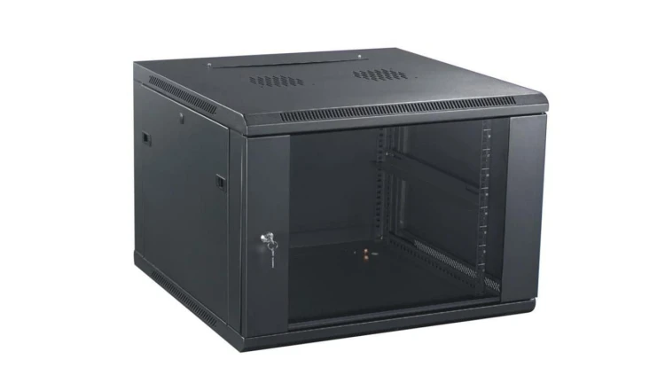 GT Networks Szafa 19” StandardLINE wisząca 6U 600x450mm czarna drzwi blacha-szkło boki demontowalne