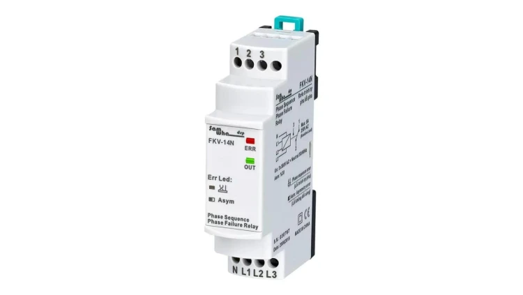 Przekaźnik kontroli i zaniku fazy 3x380VAC + N asymetria 30 styk 5A/250VAC