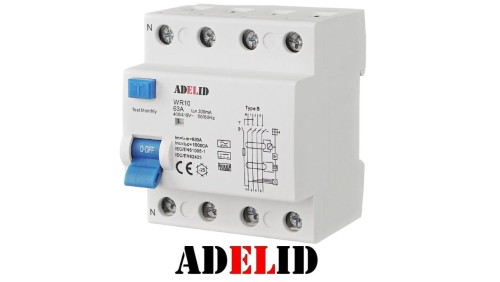Wyłącznik różnicowoprądowy 4P 63A 300mA typ B 10kA WR10 63/4/300/B