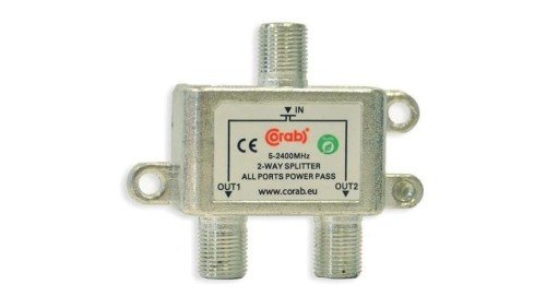 Rozgałęźnik sygnału splitter 5-2400Mhz 2 wyjścia power pass CORAB