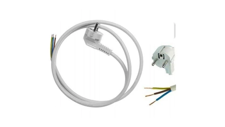 VIPlast Przewód OMY 3x1,5 3m z wtyczką kątową uni-schuko biały