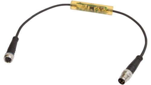 Stopień czasowy, opóźnienie włączenia, 0-0.15s, 10-35VDC, 1x NO, M8 3-PIN 0.3m, IP67, plastik, potencjometr VY030175