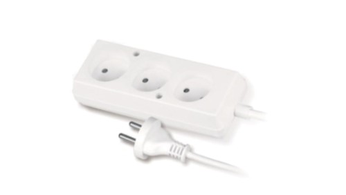 Przedłużacz 3-gniazda b/u 10A 1,5m /OMY 2x1/ biały PS-360 T-105300