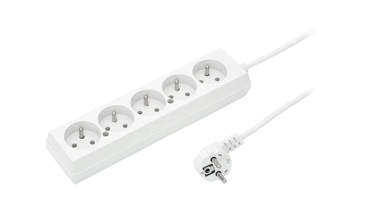 Przedłużacz 5-gniazd z/u 10A 3m /OMY 3x1/ biały PS-570 T-105810