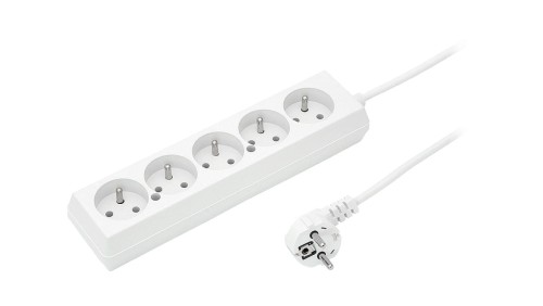 Przedłużacz 5-gniazd z/u 10A 1,5m /OMY 3x1/ biały PS-570 T-105790