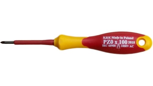Wkrętak krzyżowy izolowany 1000V PZ0x60 Narzędzia dla elektryka Śrubokręt krzyżowy izolowany 1000V do pracy pod napięciem