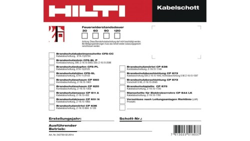 Naklejka identyfikacyjna, oznaczenie zabezpieczeń ogniochronnych QR (2000) mały
