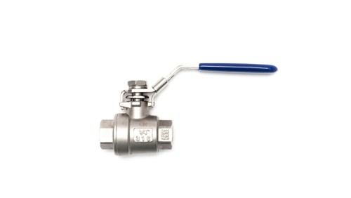 Zawór kulowy gwintowany Flowmatik R 1/4 GW PN63, 2-elementowy z blokadą, stal nierdzewna 316, PTFE