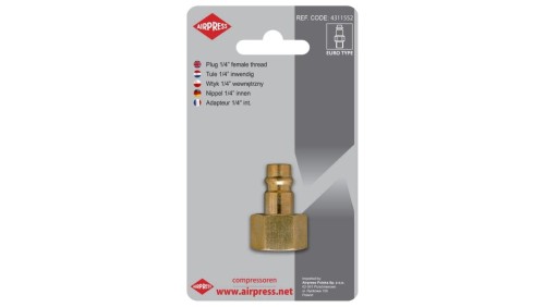 Wtyk szybkozłączki z gwintem wewnętrznym 1/4