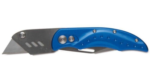 Nóż składany podwójny, ostrze trapez 60mm, uchwyt aluminiowy