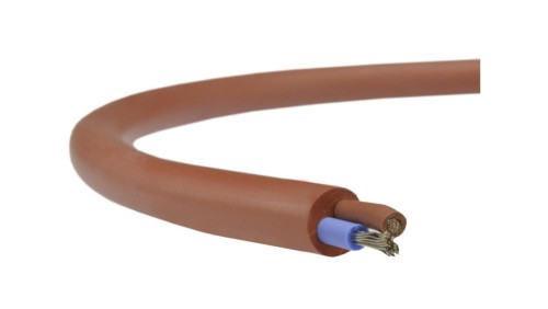 Kabel silikonowy SIHF 180C 300/500V 2x0,5 ciepłoodporny LSOH ceglasty linka BSG /100m/