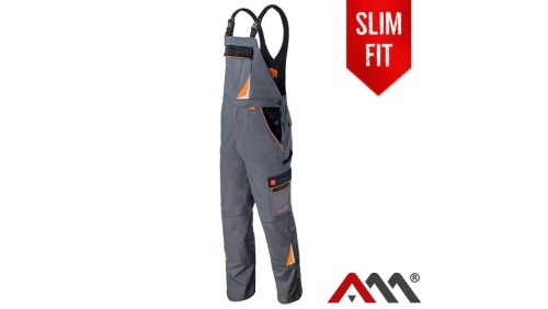 Spodnie robocze ogrodniczki PROFESSIONAL GRAY szare Rozmiar 46