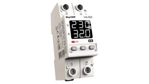 Przekaźnik napięciowy z kontrolą prądu DigiTOP VA-32A G3W