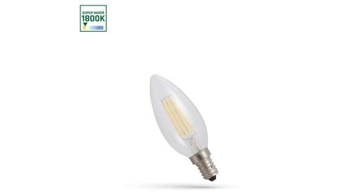 Żarówka świeczka LED E14 4W 340lm COG 1800K CLEAR