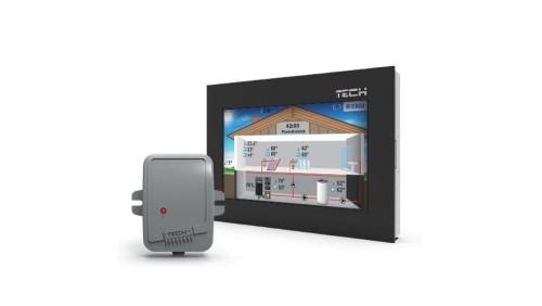 TECH ST-281 C - Regulator pokojowy z komunikacją RS szklany kolor czarny