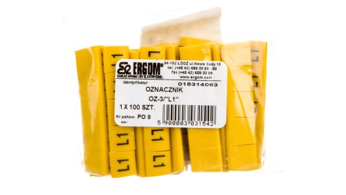 Oznacznik przewodów OZ-3/L1 żółty E04ZP-01020504700 /100szt./