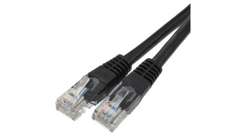 Patchcord UTP kat.5e kabel sieciowy LAN 2x RJ45 linka czarny 2m
