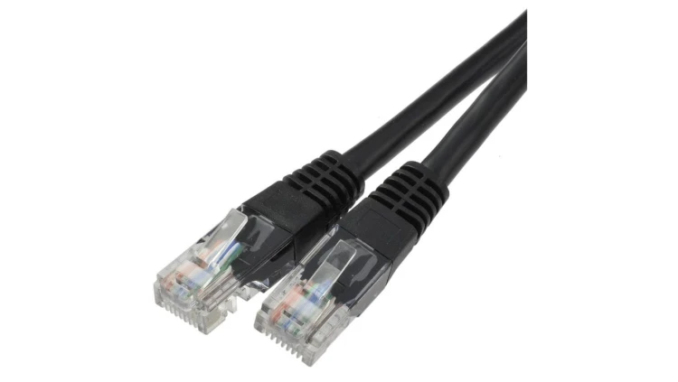 Patchcord UTP kat.5e kabel sieciowy LAN 2x RJ45 linka czarny 2m