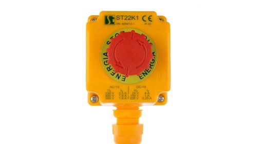 Kaseta z przyciskiem bezpieczeństwa przez obrót 1Z 1R IP65 ST22K108-1