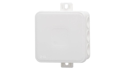 Puszka hermetyczna V6, termoplast 85x85x41 IP54, biała - klik, 12 osłabień