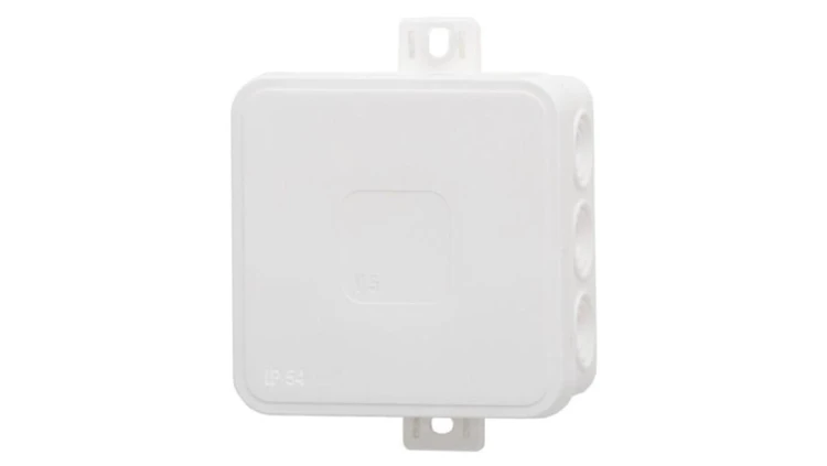 Puszka hermetyczna V6, termoplast 85x85x41 IP54, biała - klik, 12 osłabień