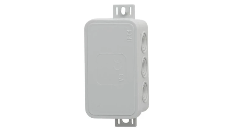 Puszka hermetyczna V8, termoplast 80x45x41 IP54, szara - klik, 8 osłabień
