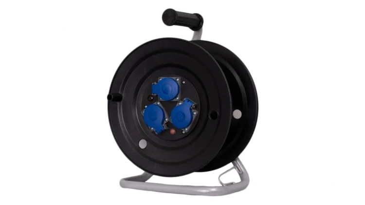 Rozgałęźnik na bębnie plastikowym NERO-290 3x230V IP44 + termik + kontrolka