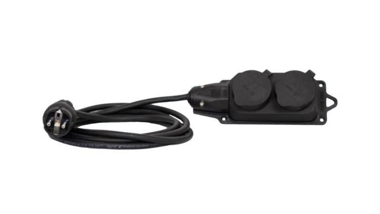 Przedłużacz listwowy gumowy 2x230V(2x2P+Z) OW (H05RR-F) 3x1,5-10m