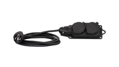 Przedłużacz listwowy gumowy 2x230V(2x2P+Z) OW (H05RR-F) 3x1,5-3m