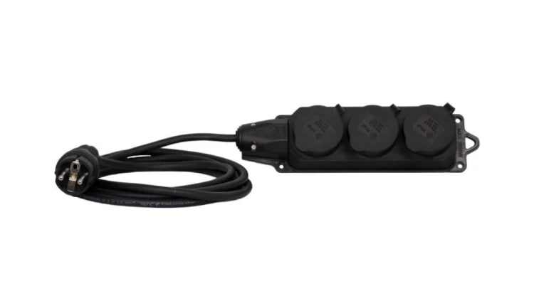 Przedłużacz listwowy gumowy 3x230V(3x2P+Z) OW (H05RR-F) 3x1,5-20m