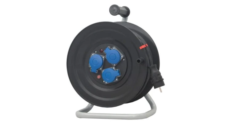 Przedłużacz na bębnie plastikowym NERO-290 3x230V IP44 3x2,5 (OW) /50m/ z termikiem i kontrolką