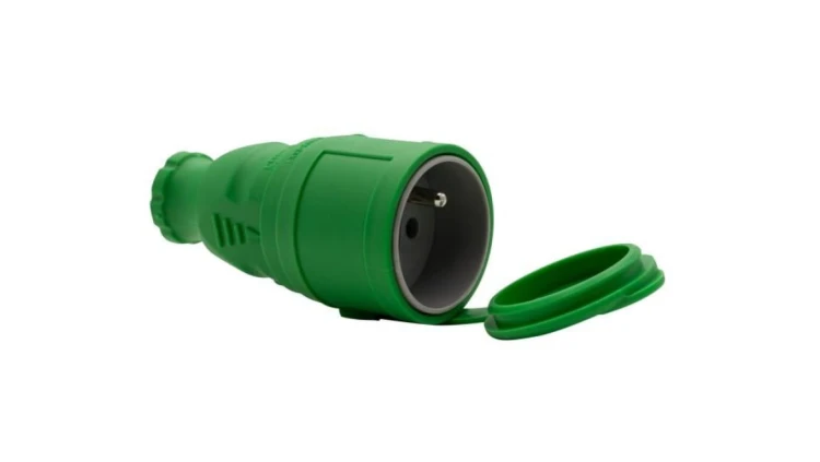 Gniazdo gumowe NOVA 230V 16A IP44 zielone
