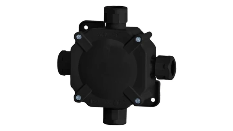 Puszka hermetyczna F11 z zaciskiem - czarna IP67