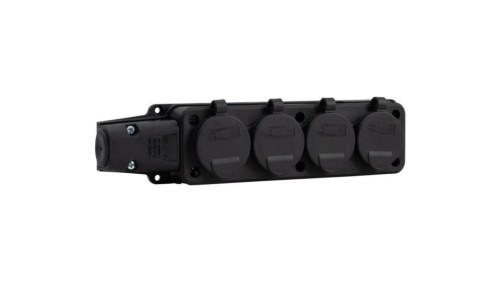 Listwa gumowa 4x230V 16A IP54 czarna