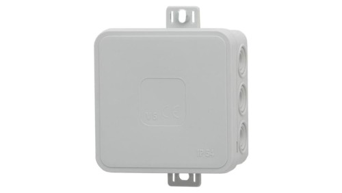 Puszka hermetyczna V6, termoplast 85x85x41 IP54, szara - klik, 12 osłabień